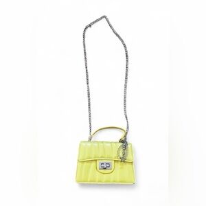 Yellow Quilted Chain Strap Bag